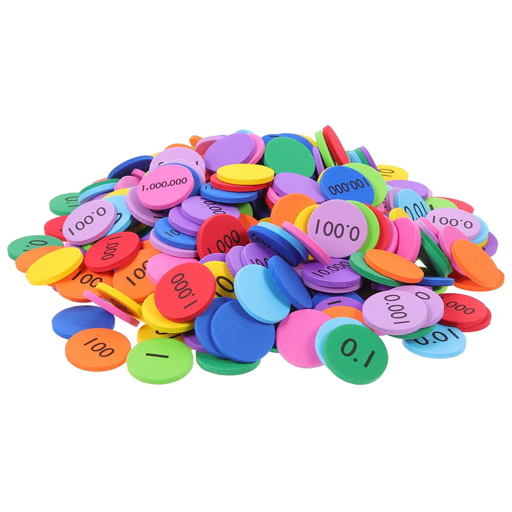 Qumonin 300pcs Place Value Disks Bright Color Value Disks Math Counting