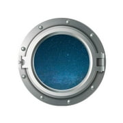 Qumonin 3D Space View Wall Sticker Porthole Airplane Decal for Home Decor