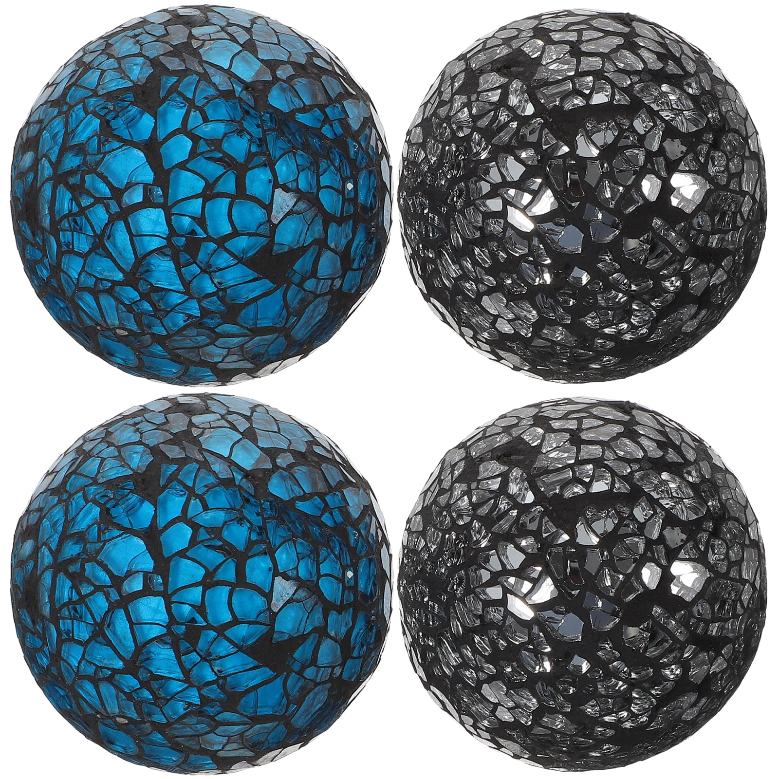 Qumonin 4 Pcs Glass Mosaic Balls for Home Decor & Parties