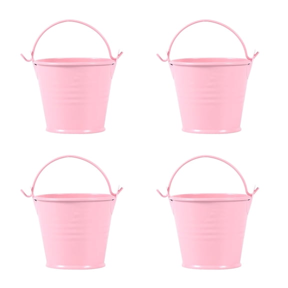 Qumonin Small Tin Buckets for Wedding Party Favors, 4-Pack
