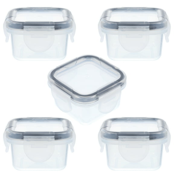 Qumonin 5pcs Quart Containers with Lids for Food and Snacks - Grey