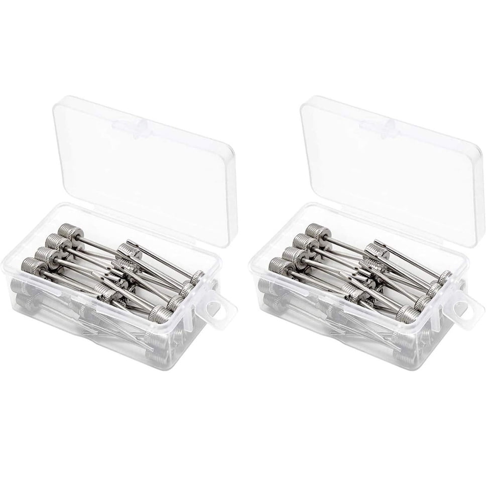 Qumonin 60pcs Stainless Steel Ball Pump Needles Ball Inflator Needle
