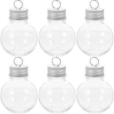 Qumonin 6pcs Clear Plastic Light Bulb Jars for Christmas Decoration