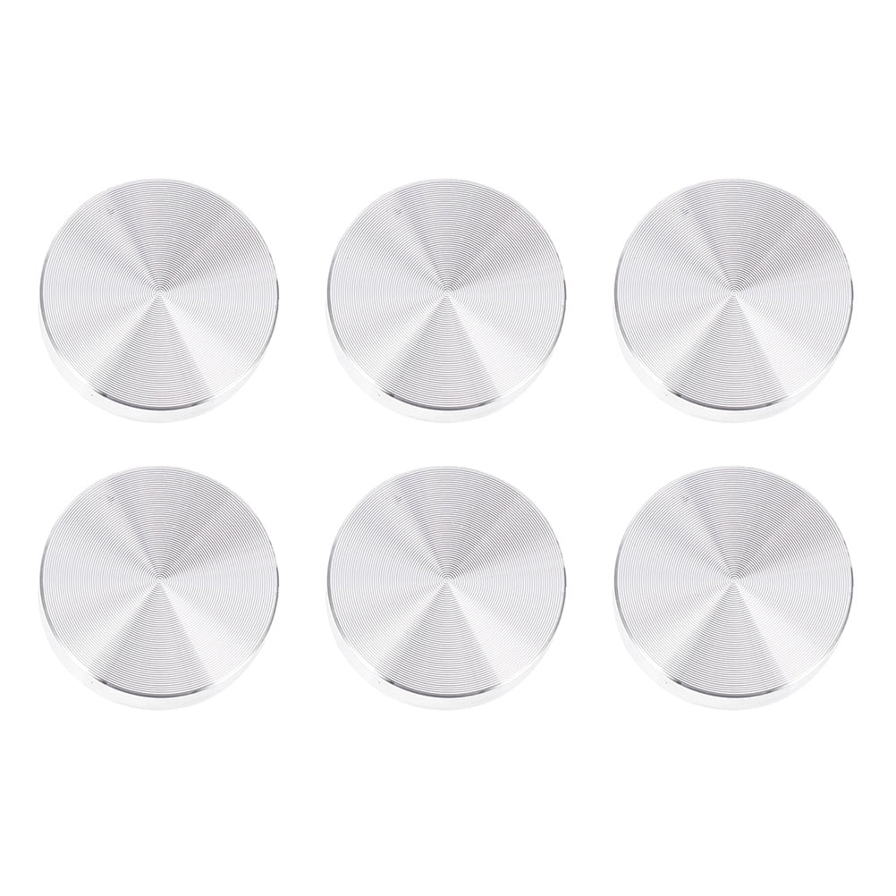 Qumonin 6pcs Glass Table Top Adapter Round Aluminum Disc Silver