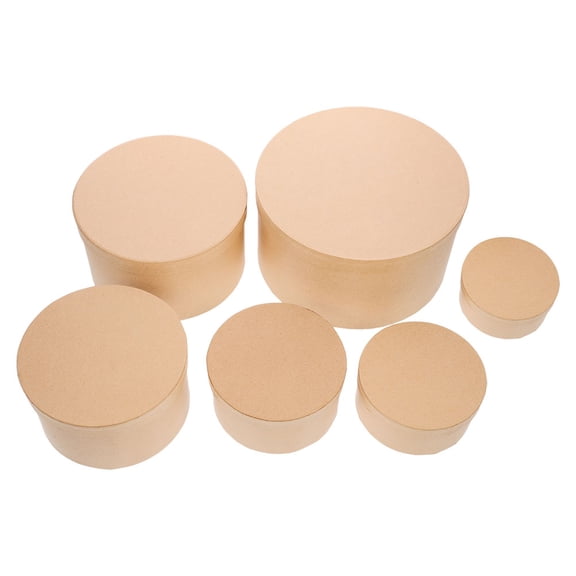 Qumonin 6pcs Multi-Functional Round Gift Boxes Gift Wrapping Boxes Round Shaped Gift Box Jewelry Storage Box Chocolate Cookie Containers