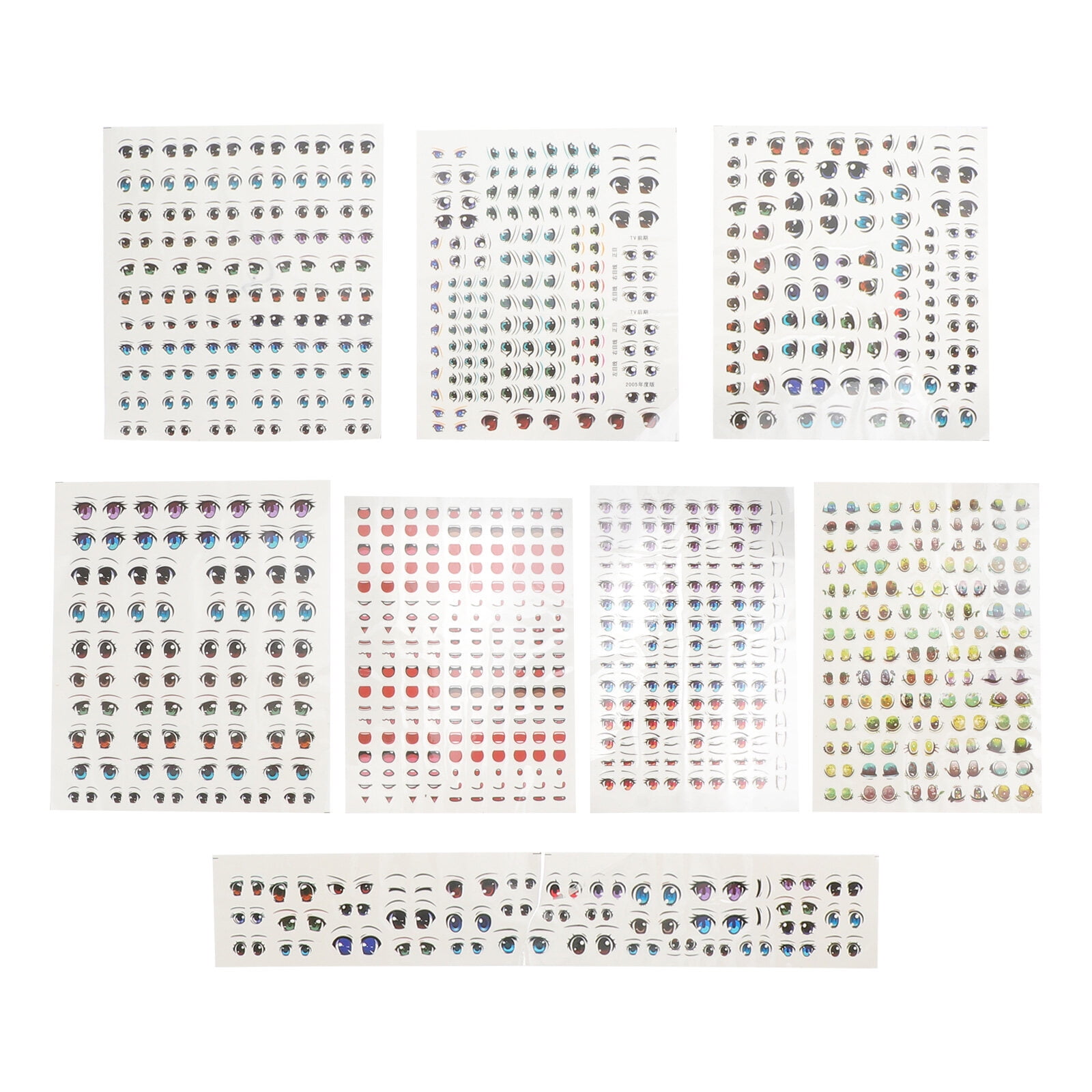 Qumonin 8 Cute Doll Eye Stickers Water Decals & Clay DIY Accessories