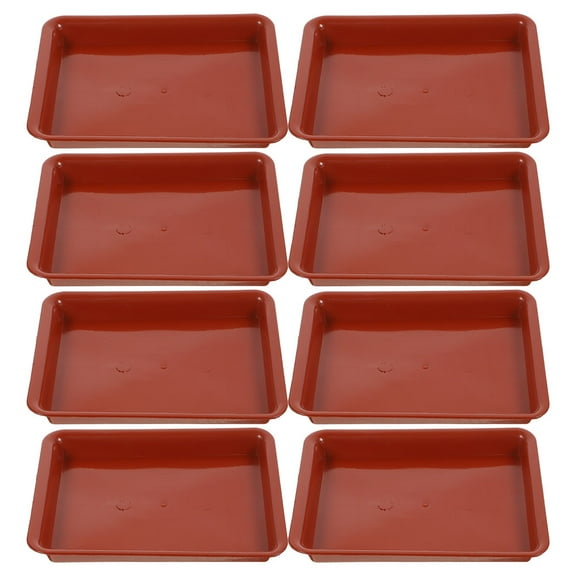 Qumonin 8Pcs Rectangular Planter Tray Large Flower Pot Tray Planter Saucer Tray Flower Pot Container Planter Holder