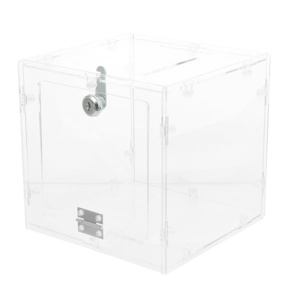 ADDHAT Clear Acrylic Vote Box for Events Charity Donation Secure Locking