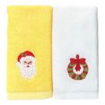 thumbnail image 1 of Qumonin Christmas Bathroom Towel Set - 2 Red Embroidered Towels, 1 of 7