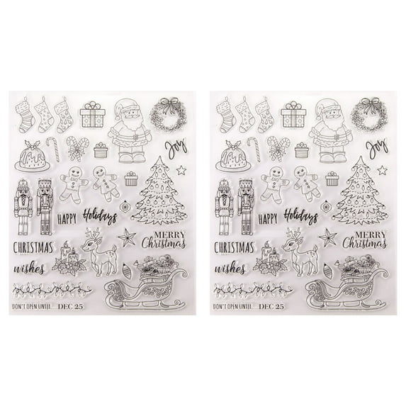 Qumonin Christmas Clear Stamps Set for DIY Cards & Scrapbooking