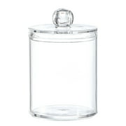 Qumonin Clear Q-Tip Holder Glass Jar with Lid for Makeup Storage