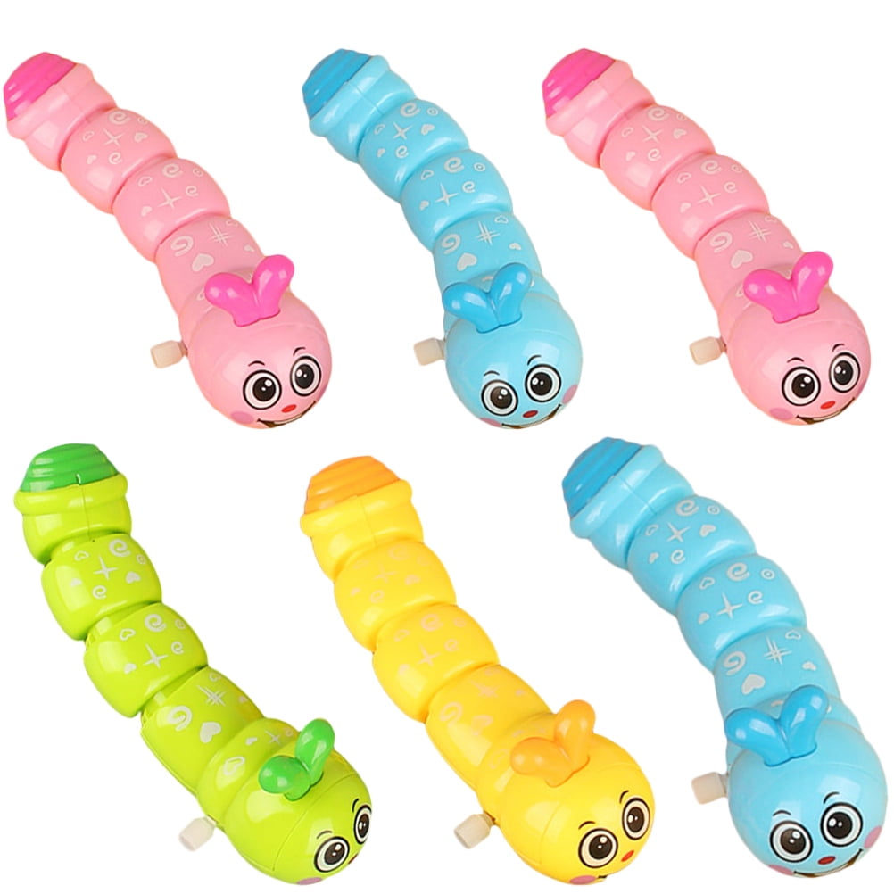 Qumonin Clockwork Caterpillar Wind Up Toy 6Pcs for Kids Birthday Party