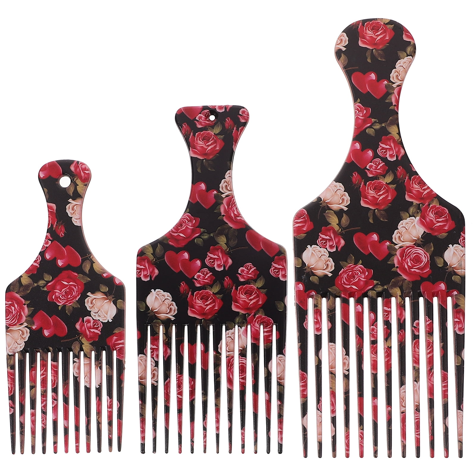 Qumonin Curly Hair Styling Tools 3 Pcs Afro Comb Hair Picks for Curly