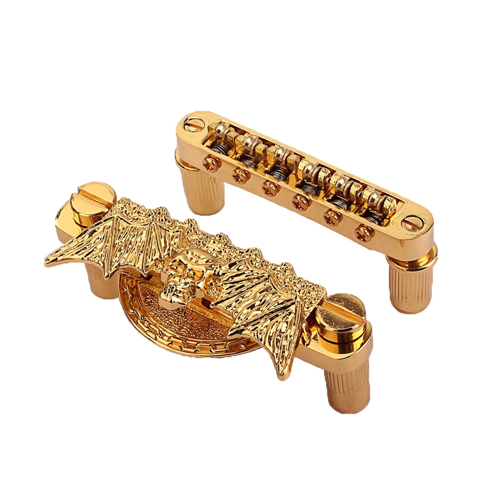 Qumonin Electric Guitar Roller Bridge Saddle for Les Paul (Gold