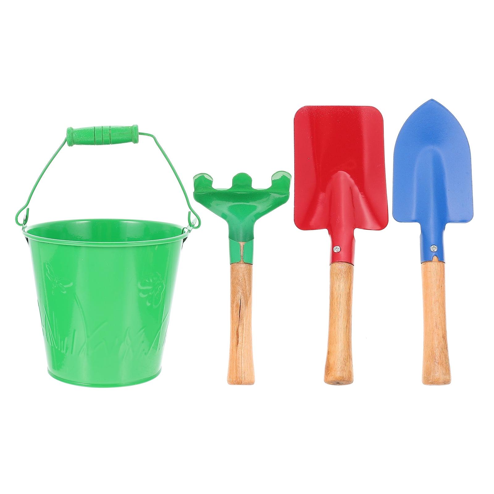 Qumonin Green Sand Beach Bucket Toys with Wooden Handle for Kids ...