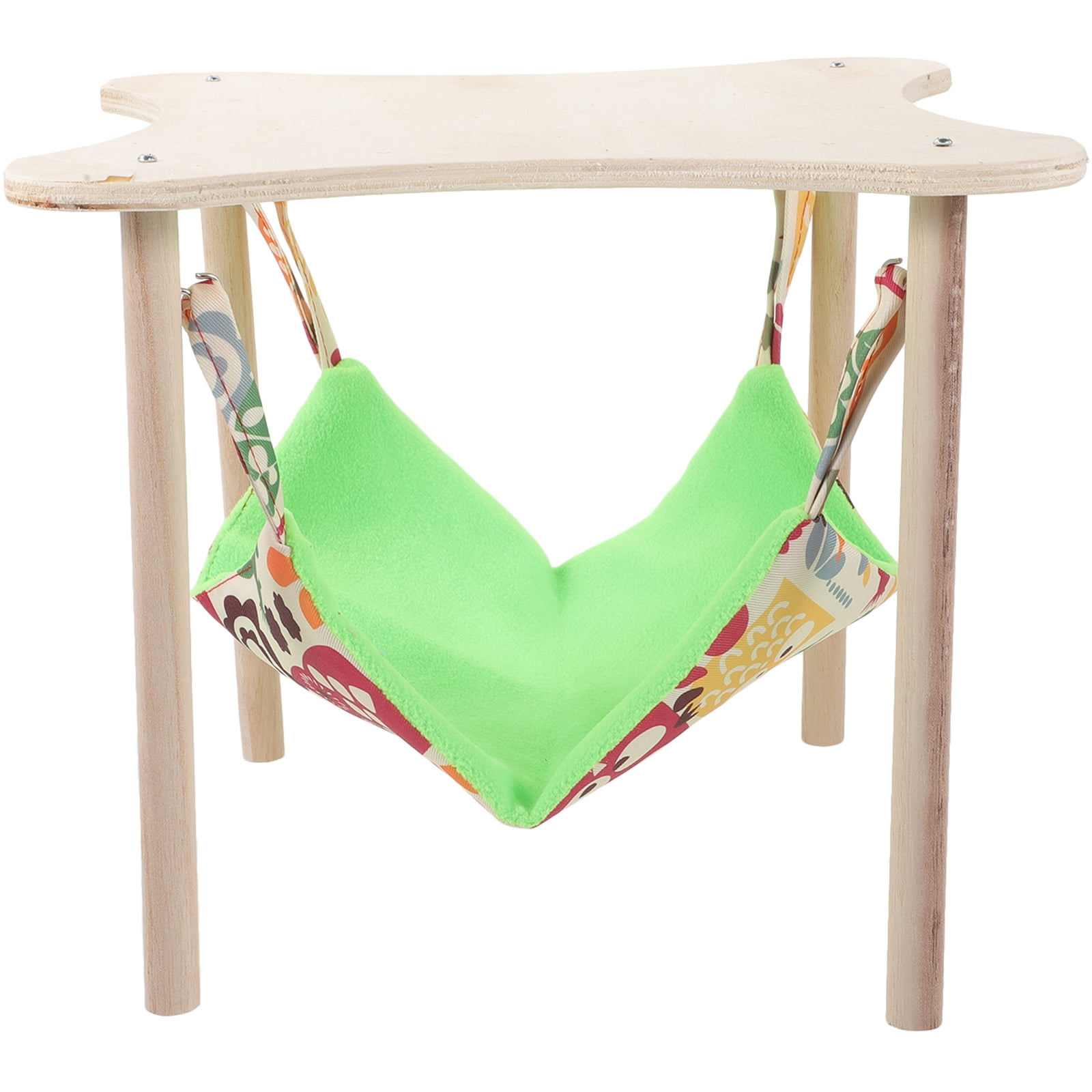 Qumonin Guinea Pig Hammock with Wooden Stand & Platform for Small Pets