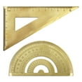 thumbnail image 1 of Qumonin Kits Brass Triangle Ruler Protractor Set for Math & Drafting, 1 of 6