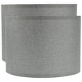thumbnail image 1 of Qumonin Lamp Shades Set of 2, Natural Linen Drum Shade, 26x26x19cm, Grey, 1 of 5
