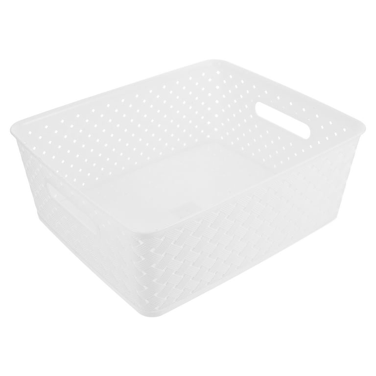 Qumonin Plastic Storage Basket Woven Small Pantry Organizer Basket