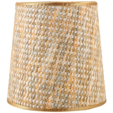 Qumonin Rattan Woven Lampshade for Table & Floor Lamps - Clip On Chandelier Shades