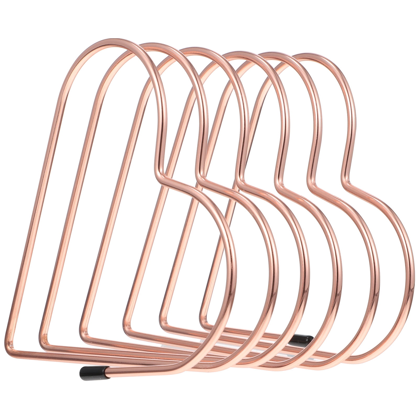 Qumonin Rose Gold Metal Bookshelf Magazine Holder and File Sorter
