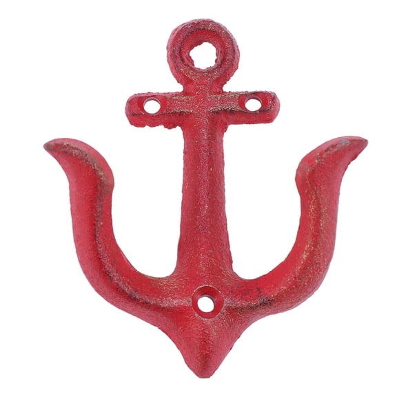 Homoyoyo 1pc Nautical Wall Hook Anchor Sculpture Rustic Cast Iron Anchor Coat Hat Hanger Vintage Ocean Wall Decor Home Art Bracket