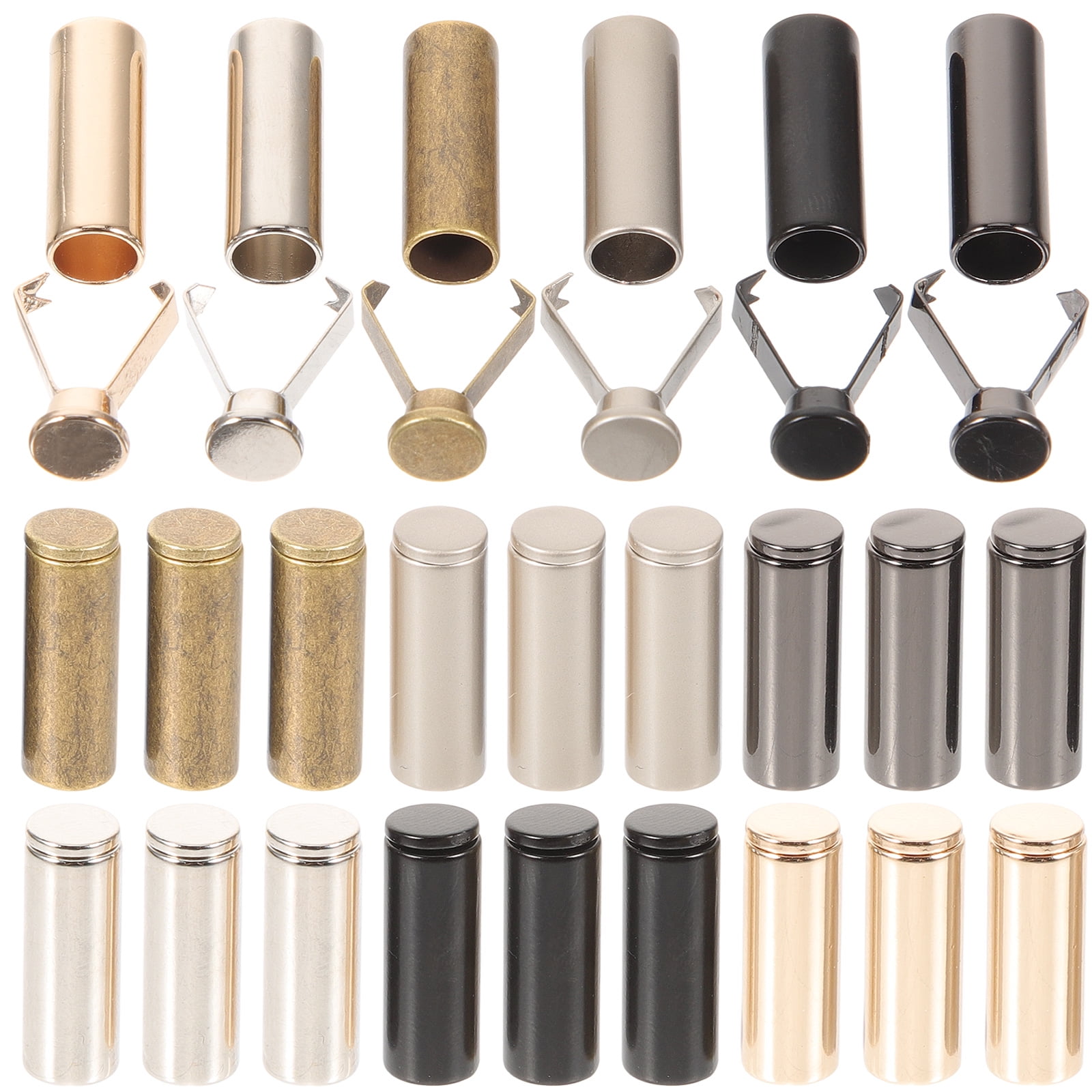 Qumonin Shoelace End Caps 24pcs Alloy Replacement Tips for Sneakers