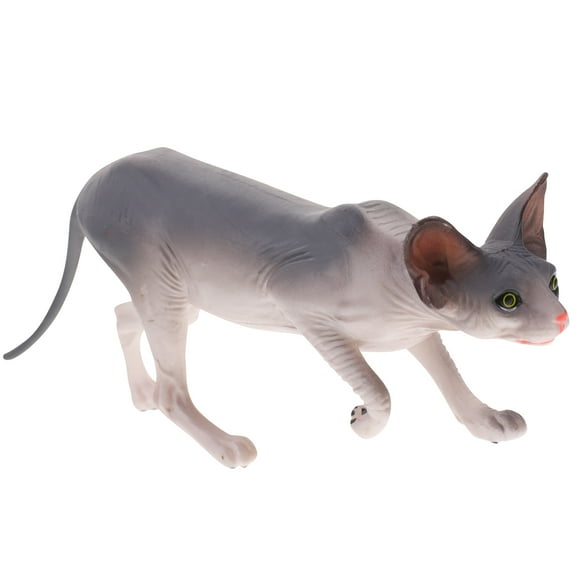 Qumonin Sphynx Cat Figurine Hairless Cat Statue Miniature for Home Garden Decoration