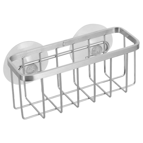 Qumonin Kitchen Sink Sponge Holder with Strong Cup, Sink Organizer for Cleaning Tools and Accessories