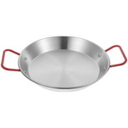 Qumonin Stainless Steel Paella Pan with Double Handles - 20cm