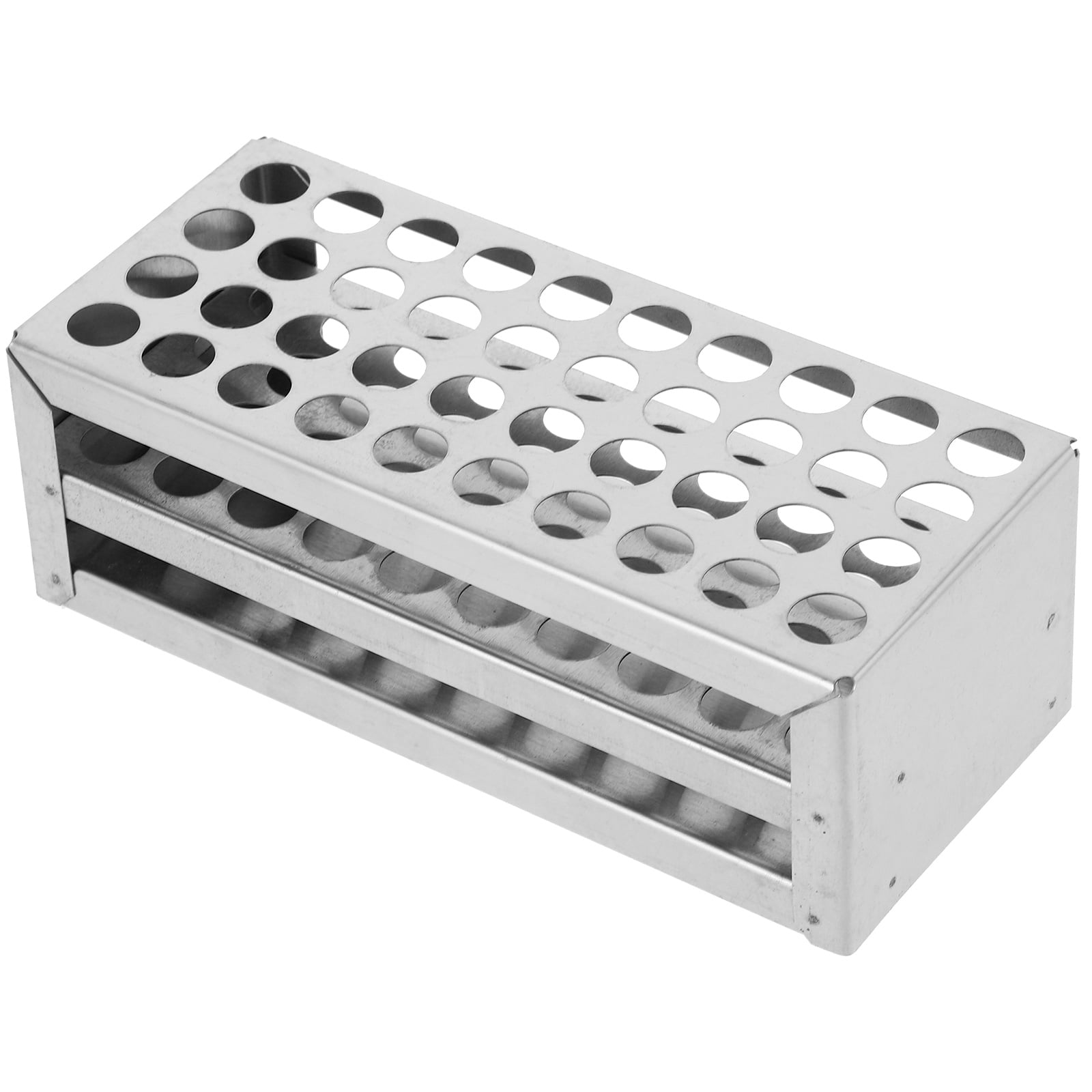 Qumonin Stainless Steel Test Tube Rack 40 Holes Test Tube Holder Drying Rack For Scientific 0415