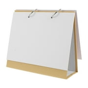 Qumonin Tabletop Standing Desk Blank Calendar DIY Spiral Kraft Paper School Supplies