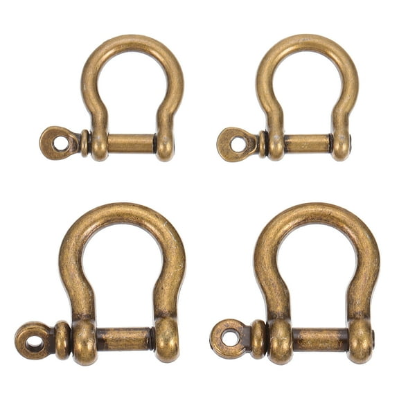 Qumonin Vintage Rings Key Accessories 4Pcs Metal Anchor Shackle Bow Shape Clamp