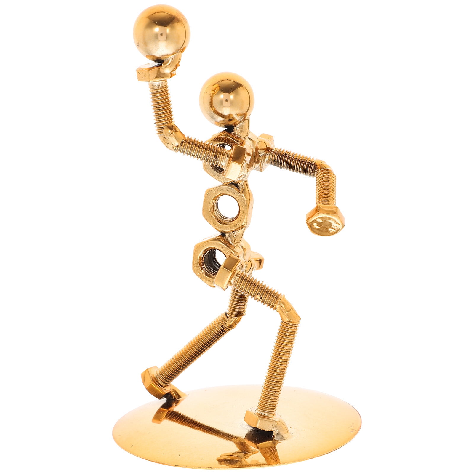 Qumonin Weightlifting Statue Iron Art Model Figurine for Home Office