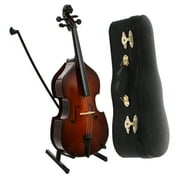 Qumonin Wooden Mini Cello with Case - Musical Instrument Home Decor