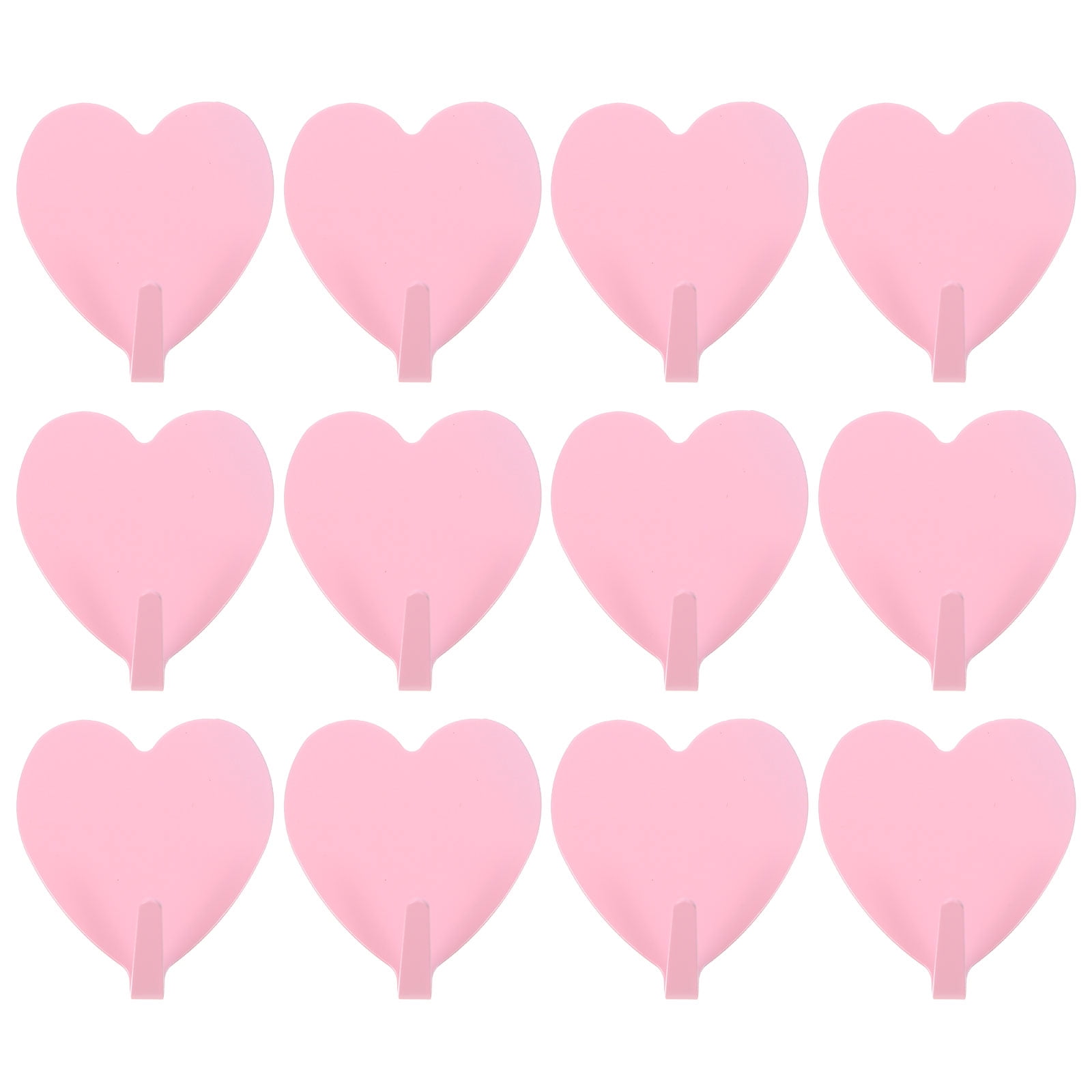 Qumonin Zerodeko Heart Shaped Wall Hooks 12pcs Adhesive Hangers