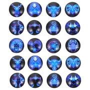Qumonin Zodiac Constellation Cabochons 100pcs 10mm Flatback Gems for DIY Jewelry
