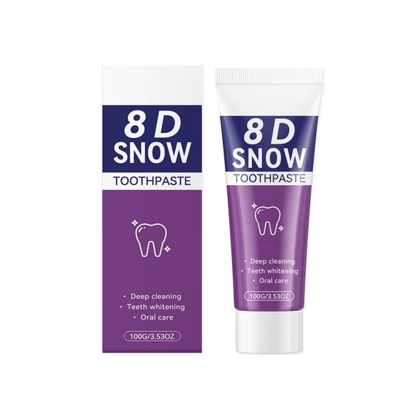 QunYou 100g Fluoride-Free Snow Whitenings Toothpaste, Sensitive Teeth Safe, Natural Deep Clean Brightening Gentle Mint Fresh Oral Care