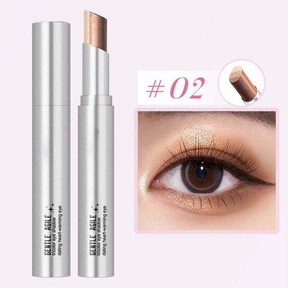 QunYou 3 Shade Cream Eyeshadow Stick, Water Resistant All-Day Eye Makeup Infused with Vitamin E for Day and Night Looks, 3.5g