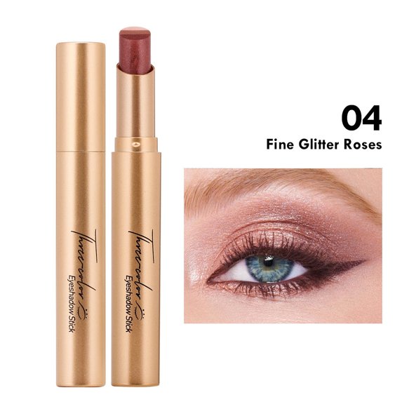 QunYou 3 Shade Pearlescent Gradient Glitter Eyeshadow Stick Beginner Friendly Lazy Eye Makeup Crayon