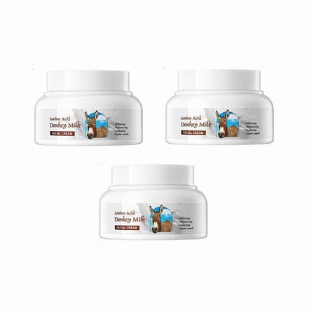 QunYou 3PC Donkey Milk Cream Brightens Care Firming Cream Moisturizes The with High Moistures and Light Wrinkle Compact Cream