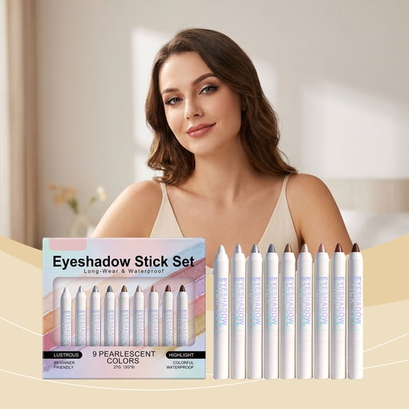 QunYou 9-Piece Cream Eyeshadow Stick Set, Multi-Tone Versatile Matte Daily Eye Makeup Kit