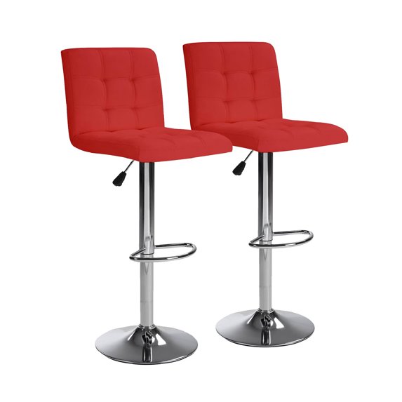 QunYou Bar Stools Set of 2 Counter Height, Square Cushion Backrest Stools with Footrest for Home & Coffee Shops
