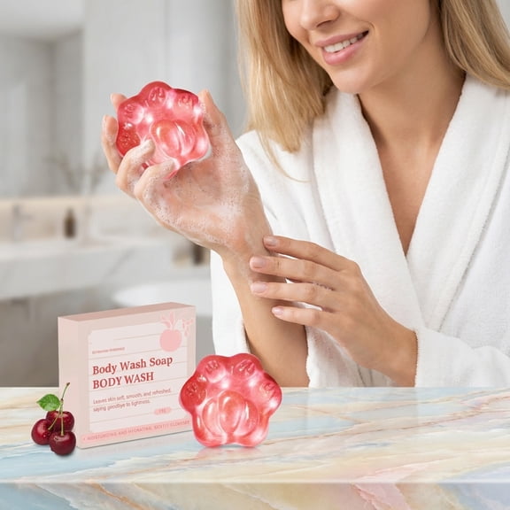 QunYou Cherrys Moisturizing Bath Soap Cleansing Bath Bar Soap for Women for Body Hand Skin Care