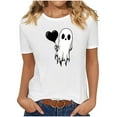 thumbnail image 1 of QunYou Halloween Shirt for Women 2025 Halloween Grpahic Tee Tshirt Fall Casual Shirts Women's Printed Short Sleeved T-shirt Top Fall Tee Fashion Gift, 1 of 7