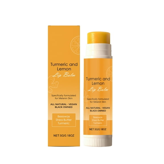 QunYou Lemon and Turmeric Lip Balm Natural Lip Balm Illuminate Your Smile Nourish Dark Lips Effortlessly - for Smokers Lips 5g