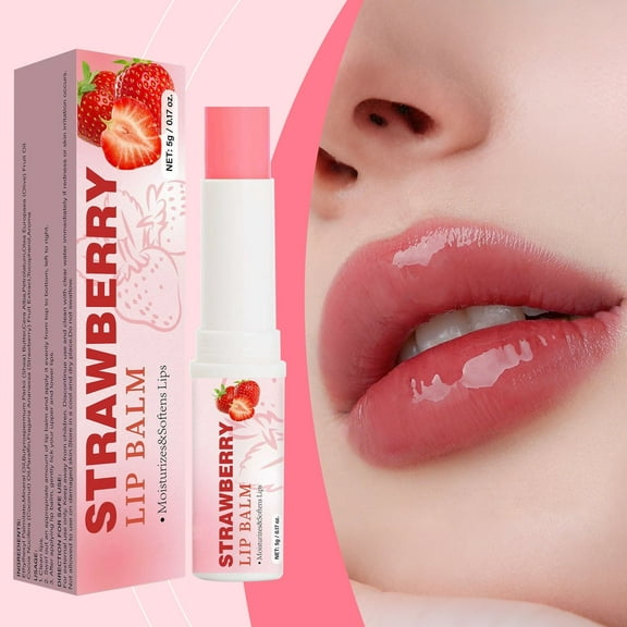 QunYou Lip Balm Hydrating Lip Balm with Shea Vitamin E Strawberry Oil Moisturizing Lip Care To Nourish and Chapped Lips Strawberry 5g