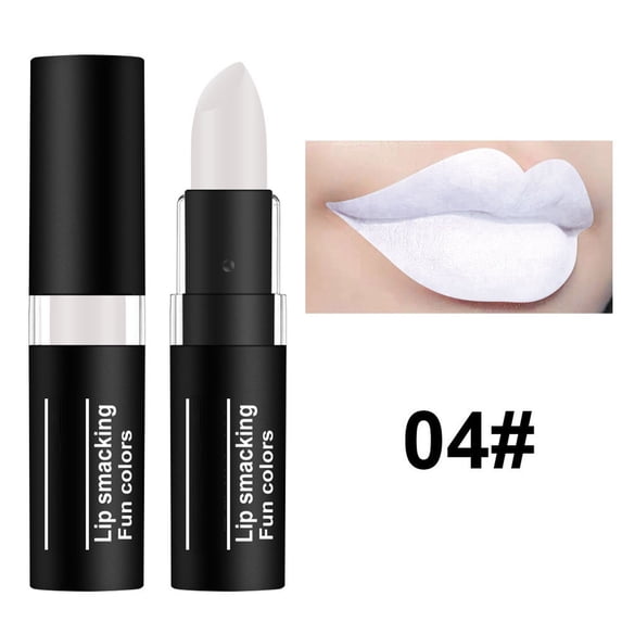 QunYou Lip Makeup Dark Lipstick White Nude Color Halloween Creative Makeup Retro Lipstick
