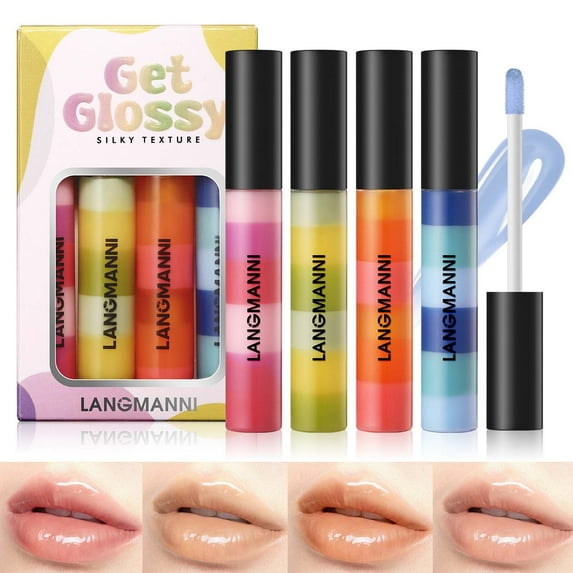 QunYou Lip Makeup Layered Lip Oil Hot Selling Colorful Colors Layered Lip Gloss Set 9mlx4
