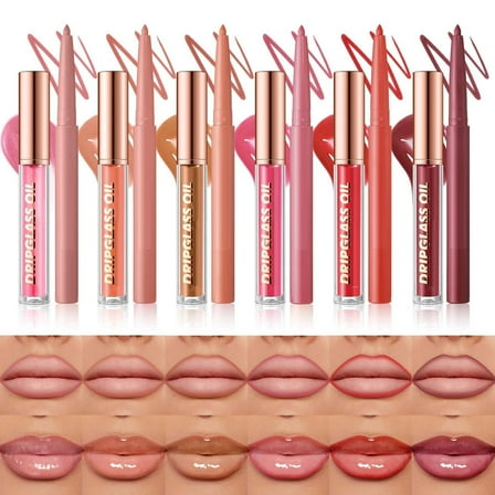 QunYou Lip Makeup Lip Gloss Lipliner Combination Non Stick Cup Matte Lipstick Lipliner 2ml
